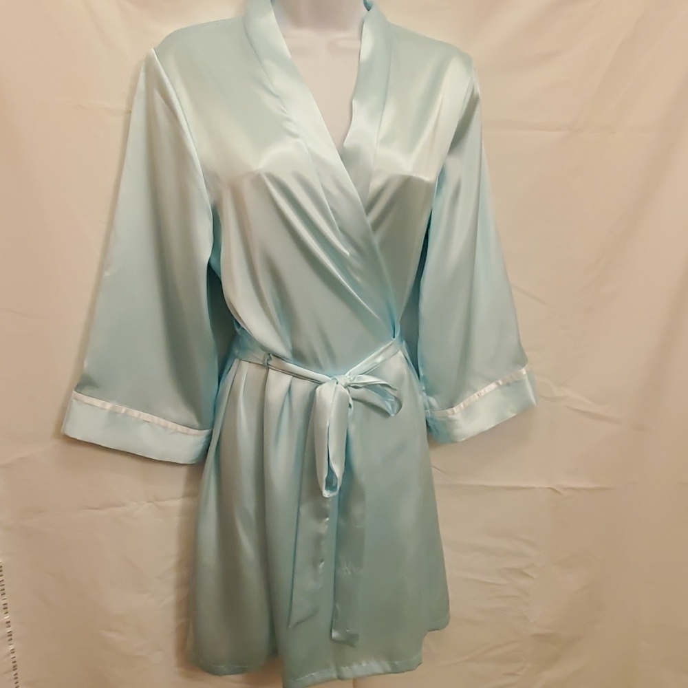 INTIMO Donatella BRIDESMAID Baby Blue Robe-Sz: Med